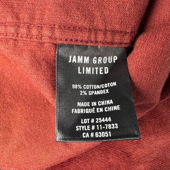 NWOT‎ Men's Julian & Mark Corduroy Stretch Button Up L/S Shirt Size L,  Rust Red - Picture 8 of 10